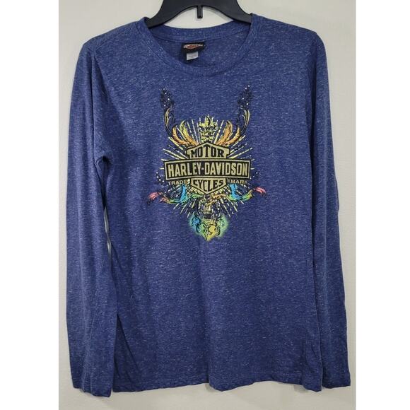 Harley Davidson Shirt Womens X-Large Long Sleeve Tee St. Petersburg, FL Biker - Picture 1 of 7
